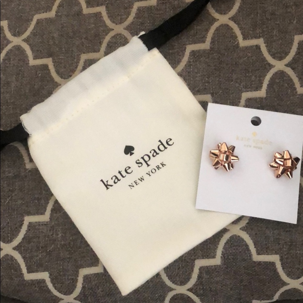 NEW Kate Spade Bourgeois bow studs in ROSE GOLD
